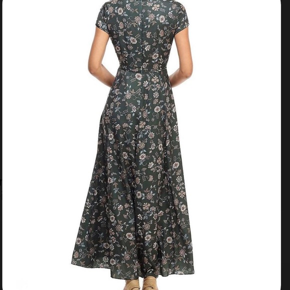 NWT Gal Meets Glam Fan Floral Printed Charmeuse Maxi Dress Autumn Dress size 10 - Picture 5 of 14
